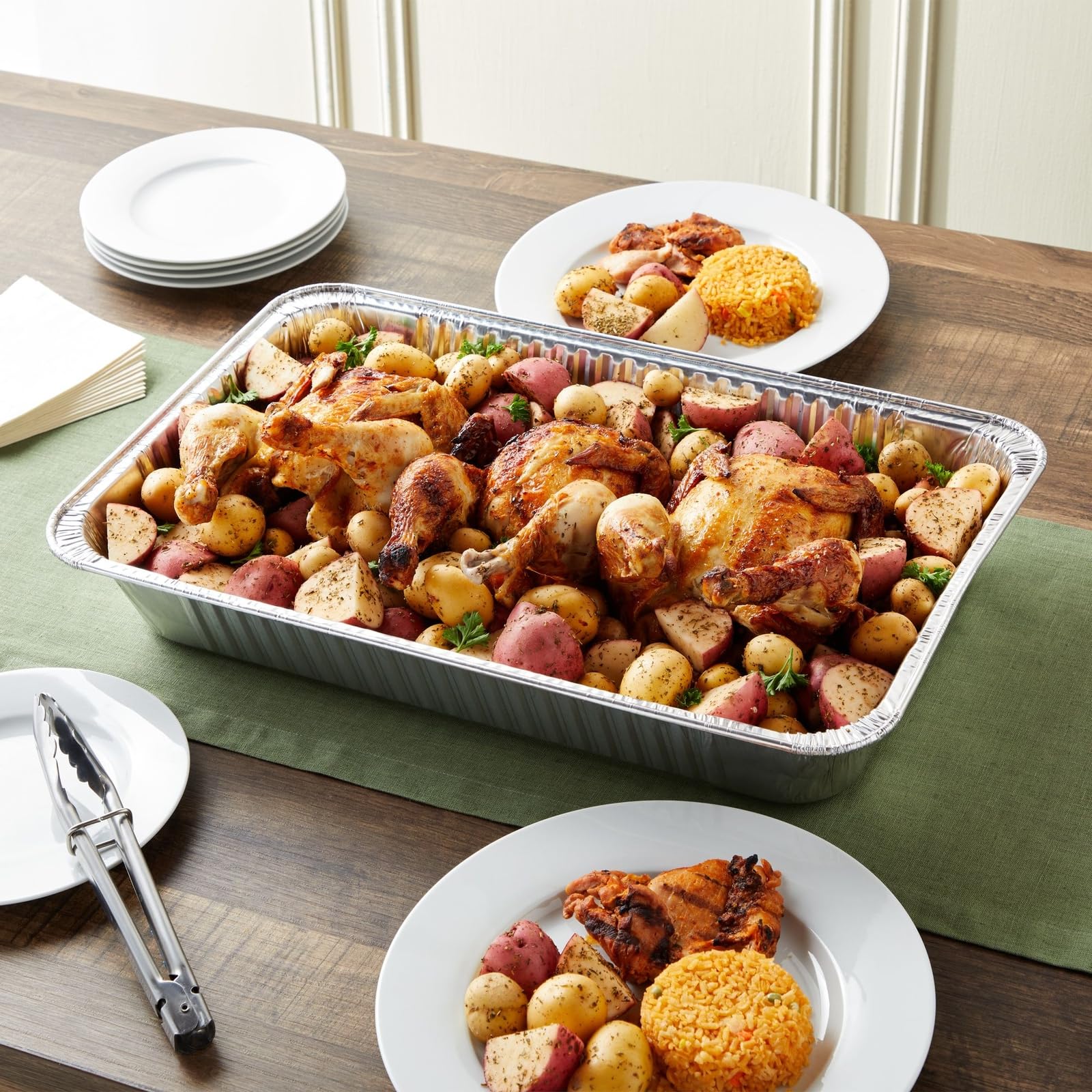 15 Pack Aluminum Foil Pans 21 X 13, Full Size Trays For Steam Table, Food, Grills, Baking, Bbq